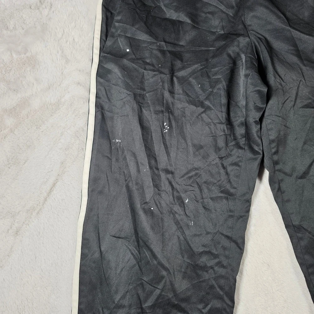 Adidas Track Pants Mens Medium Black Climalite Striped Distressed Paint Splatter